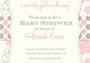 Pink and Grey Baby Shower Invites Pink and Grey Baby Shower Invitations