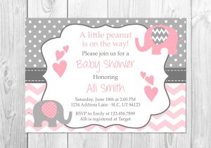 Pink and Grey Baby Shower Invites Pink and Grey Elephant Baby Shower Invitation It S A Girl