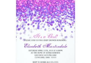 Pink and Lavender Baby Shower Invitations Baby Shower Invitation Pink and Purple Glitter