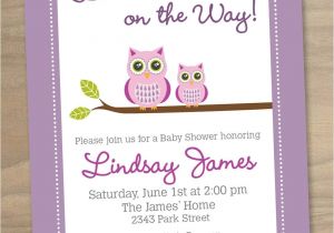 Pink and Lavender Baby Shower Invitations Baby Shower Invitation Pink Purple Baby Girl Cute Modern