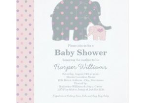 Pink and Lavender Baby Shower Invitations Elephant Baby Shower Invitation Purple Pink Gray
