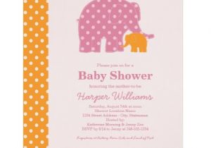 Pink and orange Baby Shower Invitations Elephant Baby Shower Invitations Pink and orange