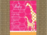 Pink and orange Baby Shower Invitations Items Similar to Giraffe Baby Shower Invitation Pink and