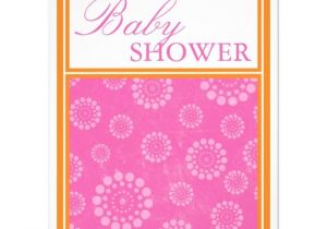 Pink and orange Baby Shower Invitations Vibrant Pop Pink orange Baby Shower Invitations