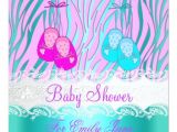 Pink and Teal Baby Shower Invitations Baby Shower Zebra Pink Teal Blue Baby Girl Boy