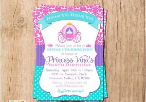 Pink and Teal Baby Shower Invitations Pink Teal and Purple Princess Invitation You Print