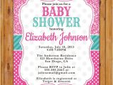Pink and Teal Baby Shower Invitations Pink Teal Baby Shower Invitation Damask Polka Dots Invite Pink