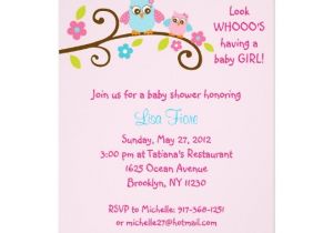 Pink and Turquoise Baby Shower Invitations Girl Owl Pink Turquoise Baby Shower Invitations