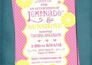 Pink and Yellow Bridal Shower Invitations Lemonade and Sunshine Baby or Bridal Shower Invite Yellow