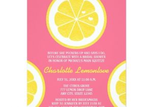 Pink and Yellow Bridal Shower Invitations Pink and Yellow Lemon themed Bridal Shower 5×7 Paper