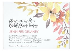 Pink and Yellow Bridal Shower Invitations Yellow and Pink Flowers Bridal Shower Invitation