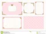 Pink Birthday Invitation Template Vector A Set Of Cute Pink Templates for Invitations Vintage Gold