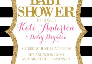 Pink Black and White Baby Shower Invitations Pink Black and White Baby Shower Invitation Pink and