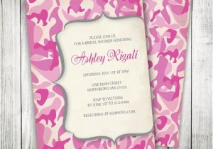 Pink Camouflage Wedding Invitations Pink Camouflage Invitation Camo Invite Custom by Vginvites