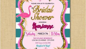 Pink Flamingo Bridal Shower Invitations Flamingo Bridal Shower Pink Flamingo and Flowers Bridal