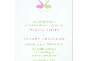 Pink Flamingo Bridal Shower Invitations Pink and Green Flamingos Couples Wedding Shower