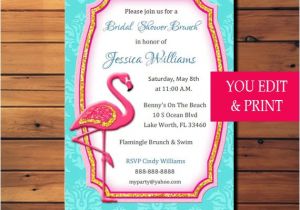 Pink Flamingo Bridal Shower Invitations Pink Flamingo Invitation Pink Flamingo Party Invitation