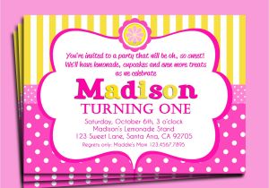 Pink Lemonade Birthday Party Invitations Pink Lemonade Invitation Printable or Printed with Free