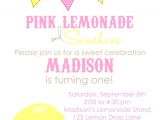 Pink Lemonade Birthday Party Invitations Pink Lemonade Printable Birthday Invitation Pink by