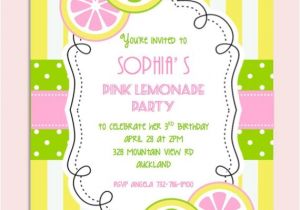 Pink Lemonade Party Invitations Pink Lemonade Birthday Party Invitation Personalized Diy