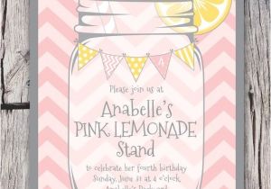 Pink Lemonade Party Invitations Pink Lemonade Invitation Printable Lemonade Stand Invitation