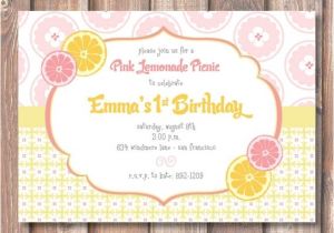 Pink Lemonade Party Invitations Pink Lemonade Printable Invitation