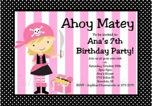 Pink Pirate Party Invitations Items Similar to Pirate Birthday Invitation Girl Pink