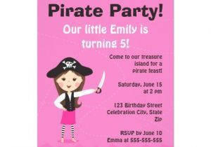 Pink Pirate Party Invitations Pink Pirate Birthday Party Invitation Zazzle