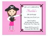 Pink Pirate Party Invitations Pink Pirate Cute Girly Birthday Invitation Zazzle
