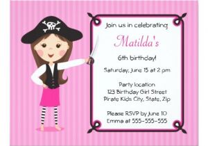 Pink Pirate Party Invitations Pink Pirate Cute Girly Birthday Invitation Zazzle