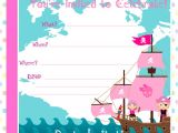 Pink Pirate Party Invitations Pink Pirates Party Invites Girls Can Be Pirates too