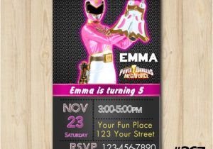 Pink Power Ranger Birthday Invitations Power Ranger Invitation Power Rangers by eventsprintables