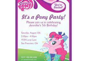 Pinkie Pie Birthday Invitations My Little Pony Pinkie Pie Birthday Party Card