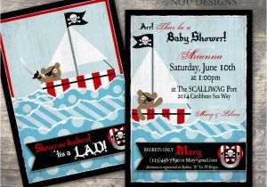 Pirate themed Baby Shower Invitations Pirate themed Baby Shower Invitation Card Printable File
