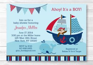 Pirate themed Baby Shower Invitations Pirate Whale Baby Shower Invitation Printable