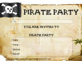 Pirate themed Birthday Party Invitations Free Pirate Party Invitations