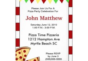 Pizza Making Birthday Party Invitation Template Pizza Party Birthday Invitation 5 Quot X 7 Quot Invitation Card