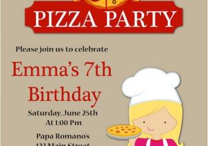 Pizza Making Birthday Party Invitation Template Pizza Party Birthday Invitation Kids Pizza Party
