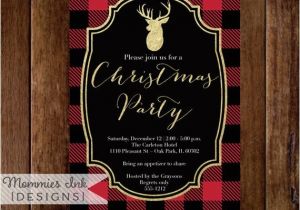 Plaid Christmas Party Invitations Holiday Party Invitation Buffalo Plaid Christmas Party