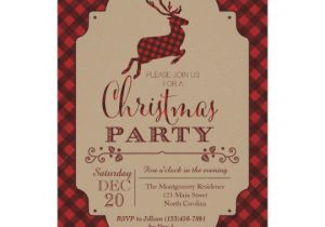 Plaid Christmas Party Invitations Plaid Christmas Party Holiday Invitation Zazzle Com