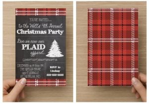 Plaid Christmas Party Invitations Printable Plaid Christmas Party Invitation