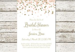 Plain Bridal Shower Invitations Blush Pink and Gold Bridal Shower Invitation Printable