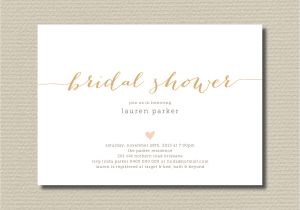 Plain Bridal Shower Invitations Printable Bridal Shower Invitation Simple and by
