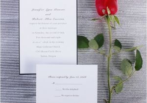 Plain White Wedding Invitations Printable Classic Black and White Wedding Cards Ewi104 as