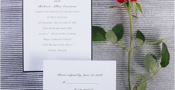 Plain White Wedding Invitations Printable Classic Black and White Wedding Cards Ewi104 as