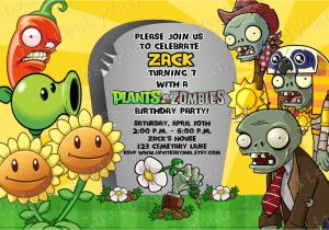 Plants Vs Zombies Birthday Invitation Template Plants Vs Zombies Invitation by Invitesbymal On Etsy