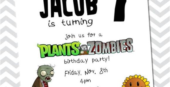 Plants Vs Zombies Birthday Invitation Template Unavailable Listing On Etsy
