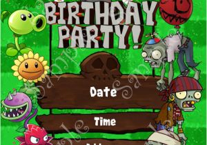 Plants Vs Zombies Party Invitation Template Plants Vs Zombies Birthday Invitation Plants Vs Zombies