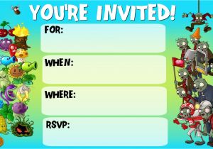 Plants Vs Zombies Party Invitation Template Plants Vs Zombies Free Printable Invitations Free Printable