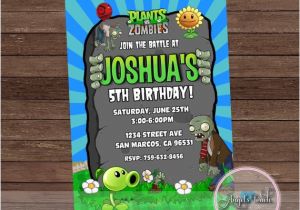 Plants Vs Zombies Party Invitation Template Plants Vs Zombies Invitation Plants Vs Zombies Birthday